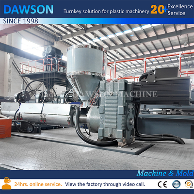 Machine de moulage par soufflage-extrusion de bouteilles de détergent à lessive avec moteur asynchrone triphasé et volume maximal de 200 ml / 500 ml