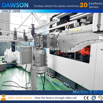 Machine d'extrusion-soufflage de bouteilles à double poste pour détergent à lessive en HDPE à grande vitesse