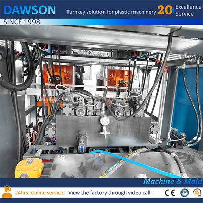 Machine d'extrusion-soufflage de bouteilles à double poste pour détergent à lessive en HDPE à grande vitesse