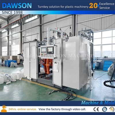 Machine de fabrication de bidons à double poste avec chauffage à vis de 13,8 kW pour le moulage par soufflage-extrusion de bouteilles de pesticides en plastique PE