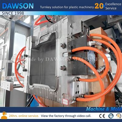 Machine de fabrication de bidons à double poste avec chauffage à vis de 13,8 kW pour le moulage par soufflage-extrusion de bouteilles de pesticides en plastique PE