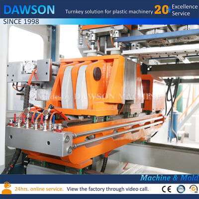 Machine de moulage par soufflage pour bouteilles de détergent à lessive en HDPE de 5 L entièrement électrique, extrusion-soufflage à trois filières