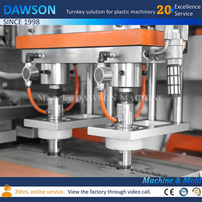 Machine de moulage par soufflage pour bouteilles de détergent à lessive en HDPE de 5 L entièrement électrique, extrusion-soufflage à trois filières