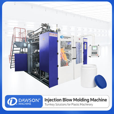 Machine de fabrication de bidons à parois droites à large bouche en HDPE à haute productivité avec 5 têtes de filière